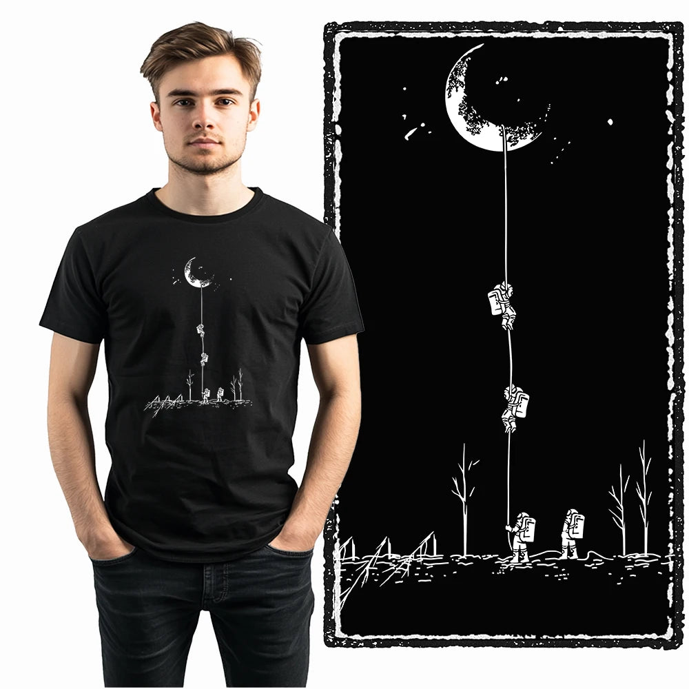 Men's Astronaut Moon Print Graphic T-Shirt
