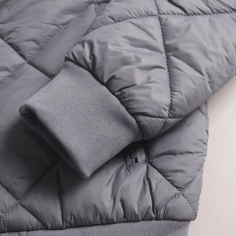 Men's Quilted Diamond Baseball Collar Jacket