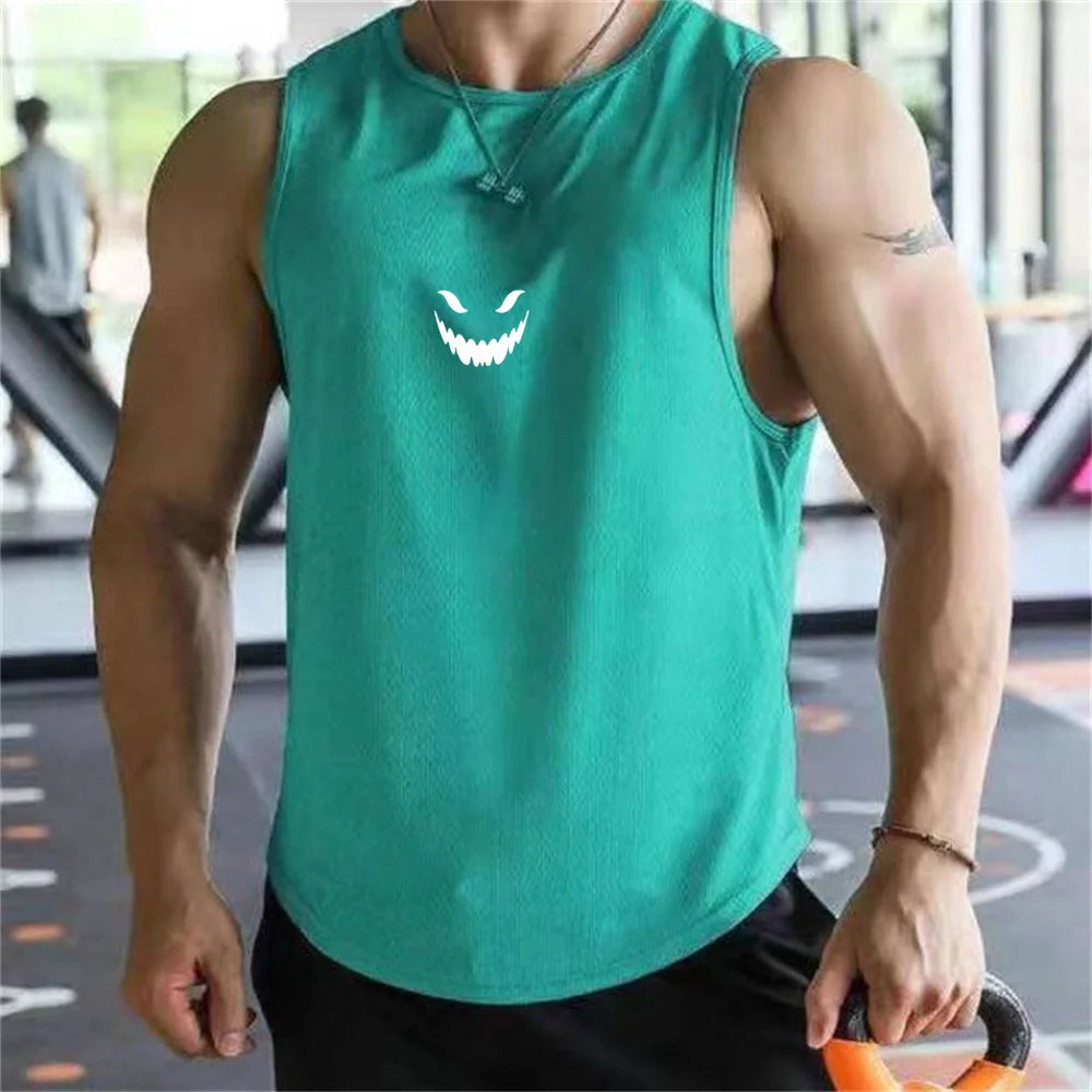 2026 men's T-shirt vest summer fashion trend printed casual style loose and comfortable street wear breathable quick drying vest