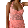 Women's Lace V-Neck Sleeveless Tank Top