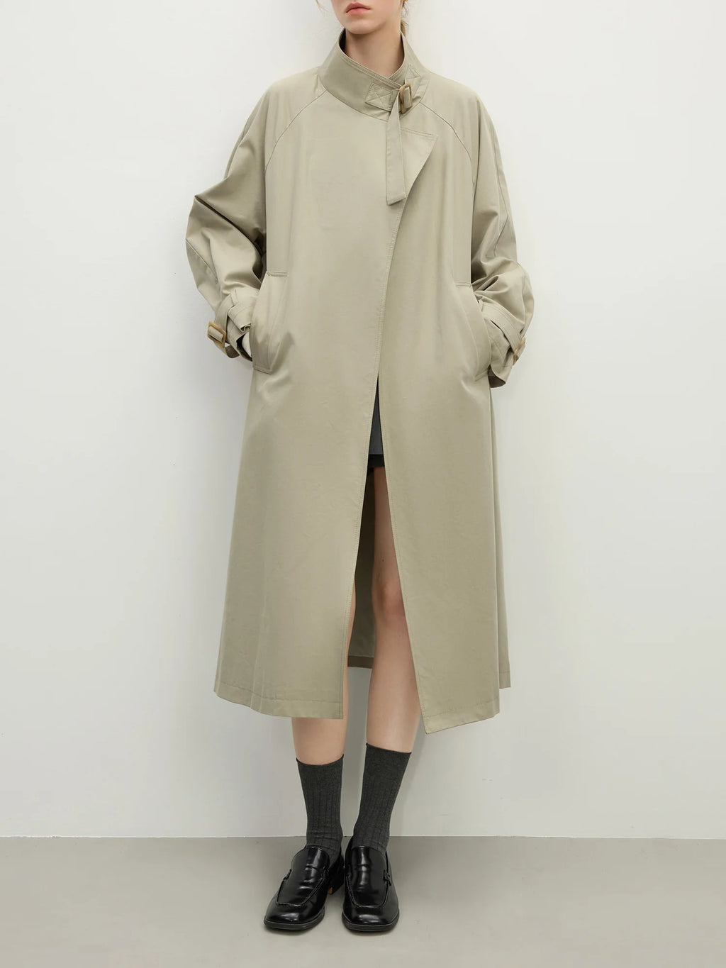 Women's Stand Collar Trench Coat