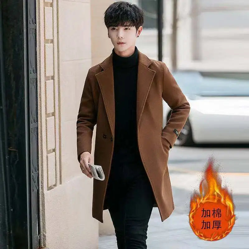 Men's Slim Fit Tweed Woolen Coat