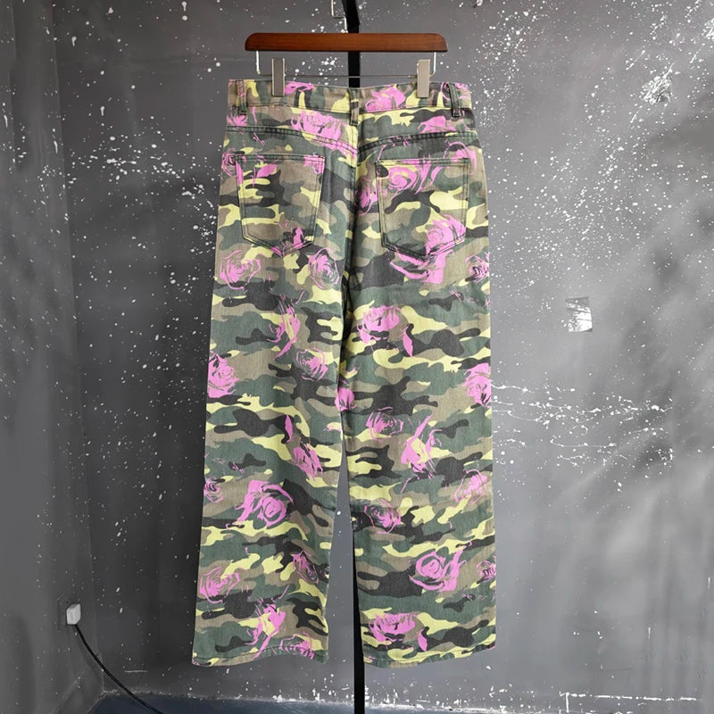 Men's Camouflage Wide Leg Denim Pants
