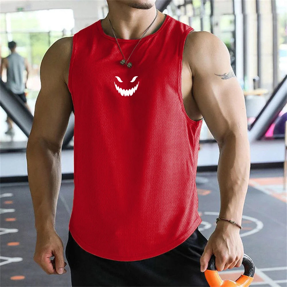 2026 men's T-shirt vest summer fashion trend printed casual style loose and comfortable street wear breathable quick drying vest