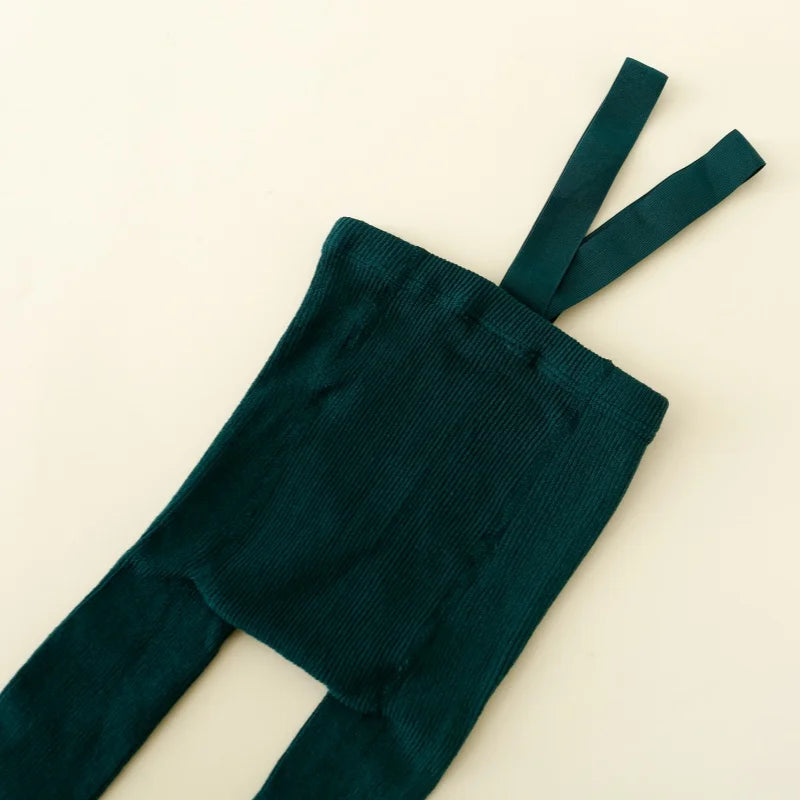 Christmas Tights For Girls Suspender Pantyhose Winter Autumn Tights For Boys With Shoulder Strap Knitted High Waist Legging New