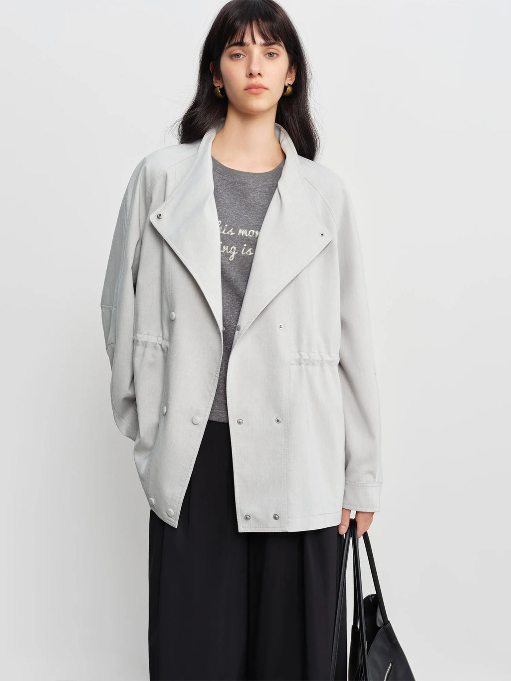 Women's Crossover Lapel Raglan Trench Coat