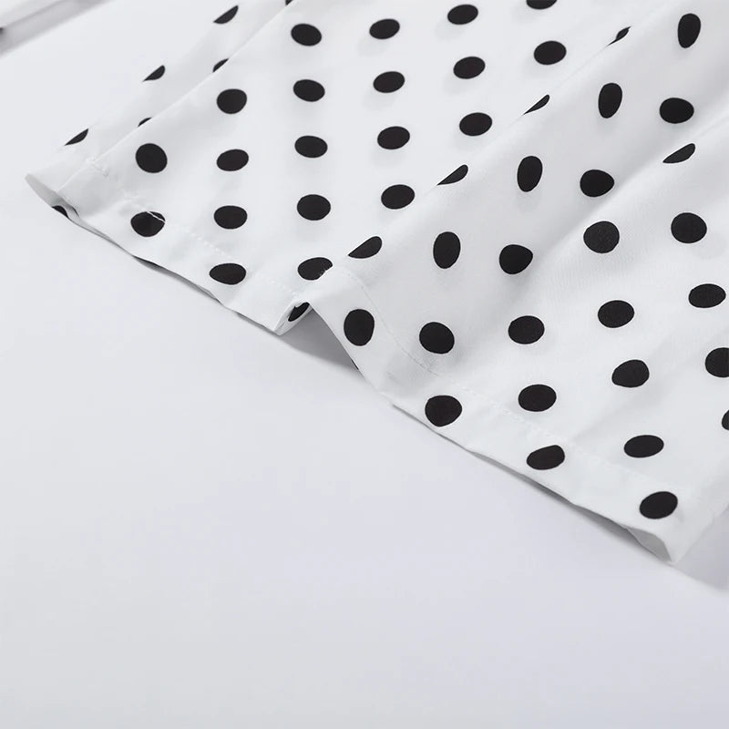 Women's Dot Shirt and Wide Leg Pants Set