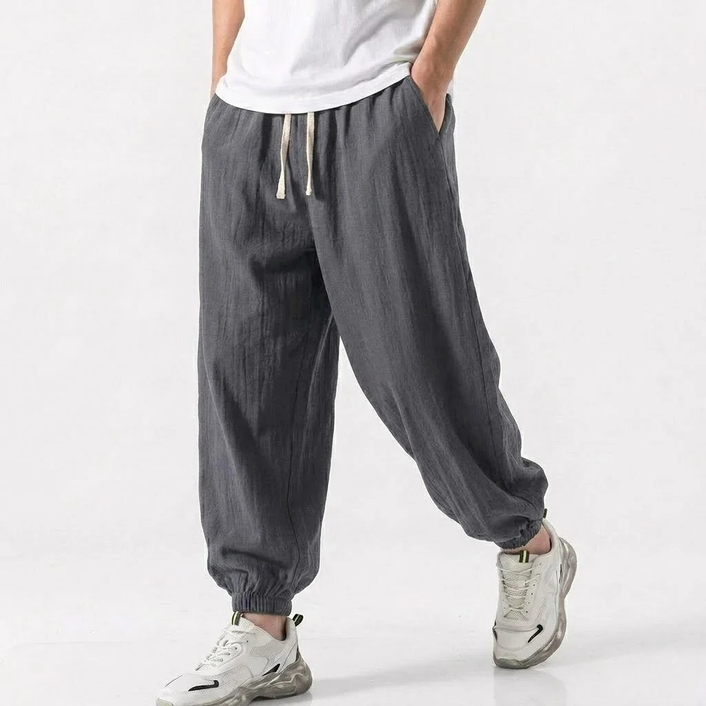 Men's Cotton Linen Drawstring Harem Pants
