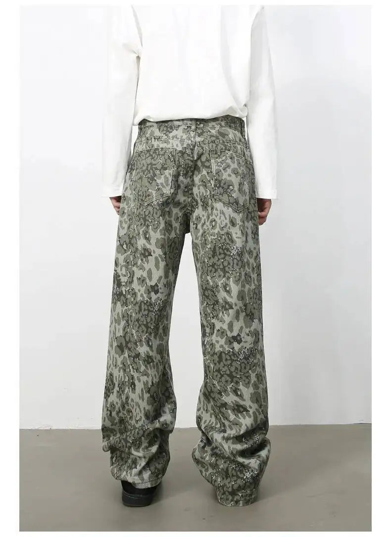 Men's Camouflage Wide Leg Denim Pants