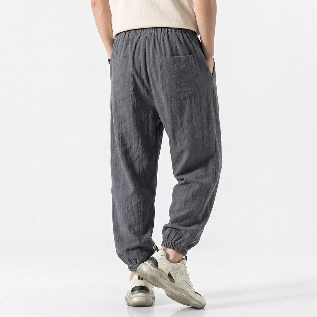 Men's Cotton Linen Drawstring Harem Pants