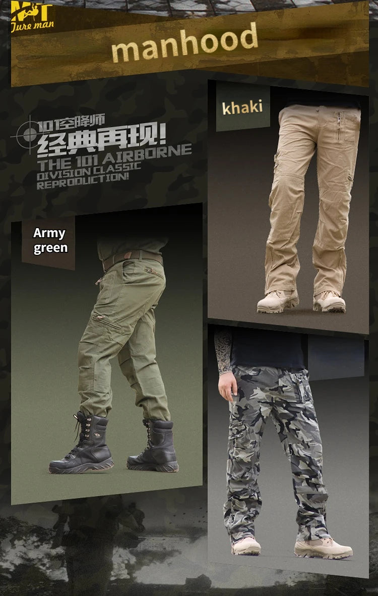 Men's Multi-Pocket Camo Cargo Pants