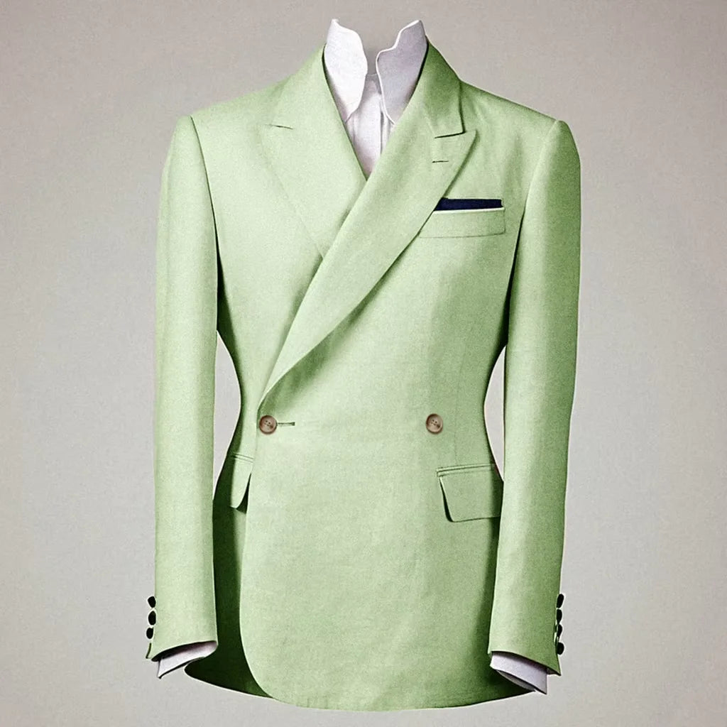 Men's Linen Double Breasted Blazer