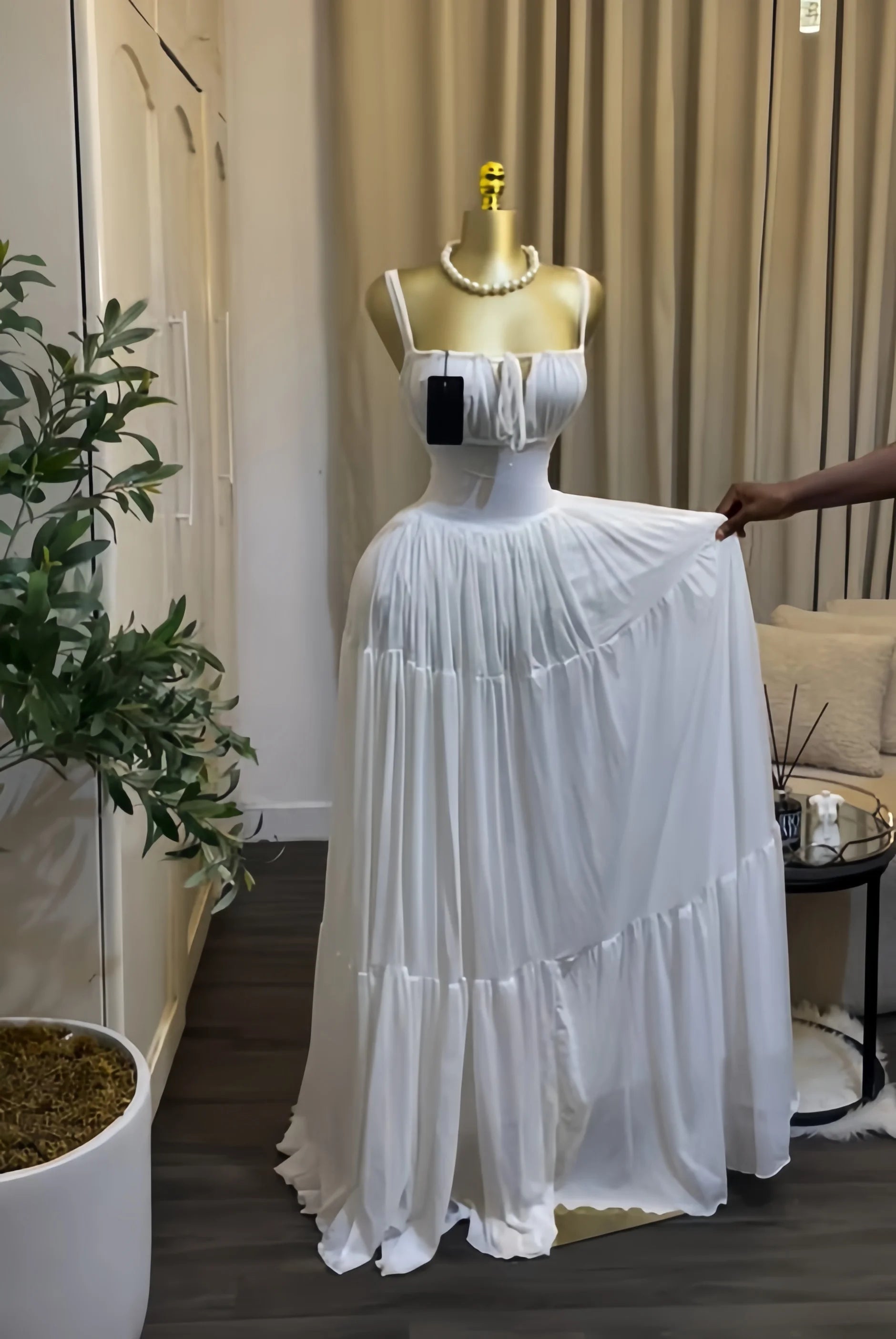 Women's Halter Strapless Long Maxi Dress