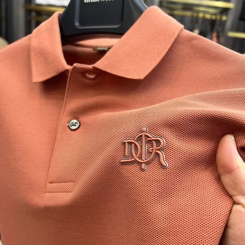 Men's Embroidered Cotton Polo Shirt