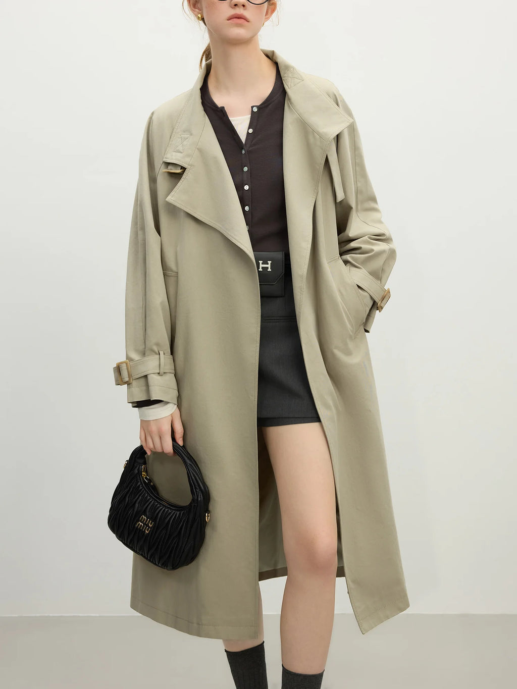 Women's Stand Collar Trench Coat