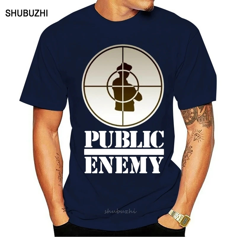 Hot Style Public Enemy Tops Tee T Shirt Oversized Tops T-Shirt men cotton tshirt summer brand teeshirt euro size