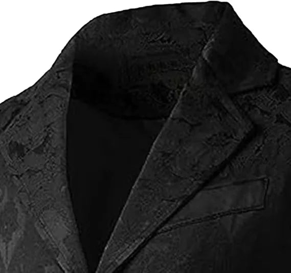 Men's Medieval Gothic Long Vest, Vintage Steampunk Victorian Costume Waistcoat, Halloween Cosplay Formal Jacket, Renaissance LAR