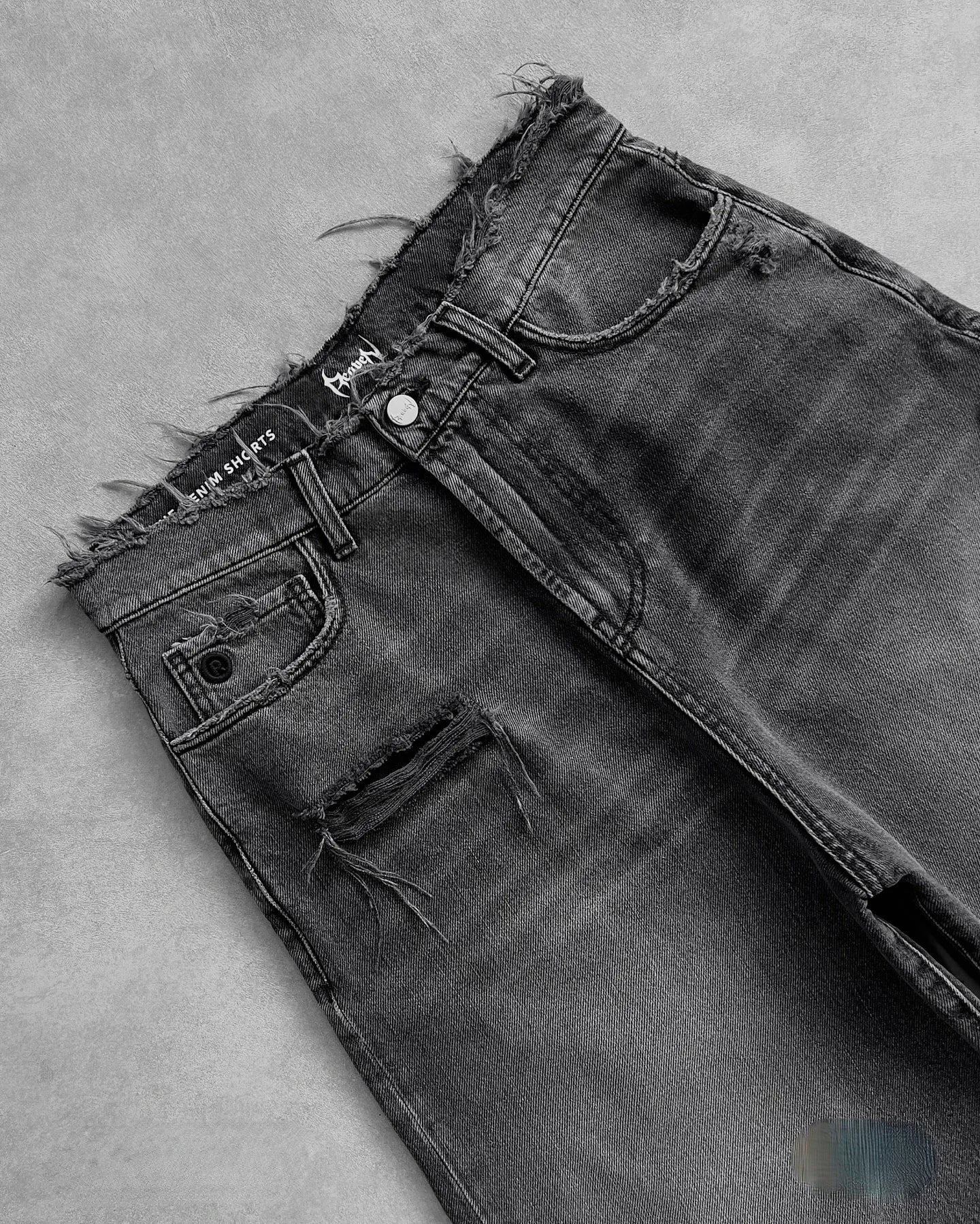 Y2K Ripped Baggy Denim Shorts