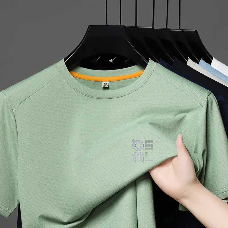 Men's Ice Silk Quick Dry Printed T-Shirt
