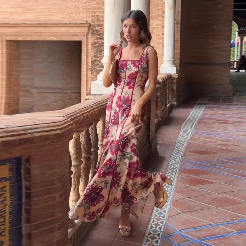 Women's Floral Sling Maxi Dress