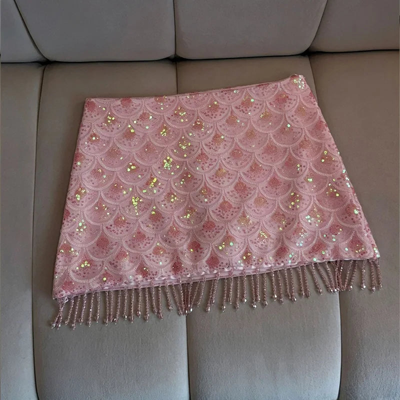 Women's Sequined High Waist Mini Skirt