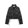 Women's Polka Dot Tie High Collar Jacket