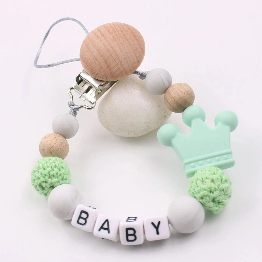 Baby Pacifier Clips Dummy Nipples Holder Clip Chain Silicone crown Newborn Teething Toy Accessories