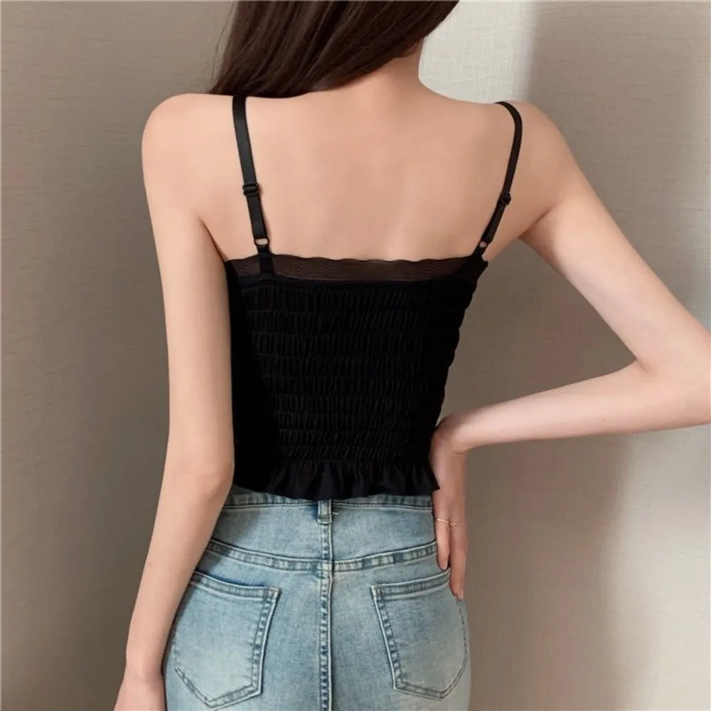 Women's Lace Camisole with Built-In Bra