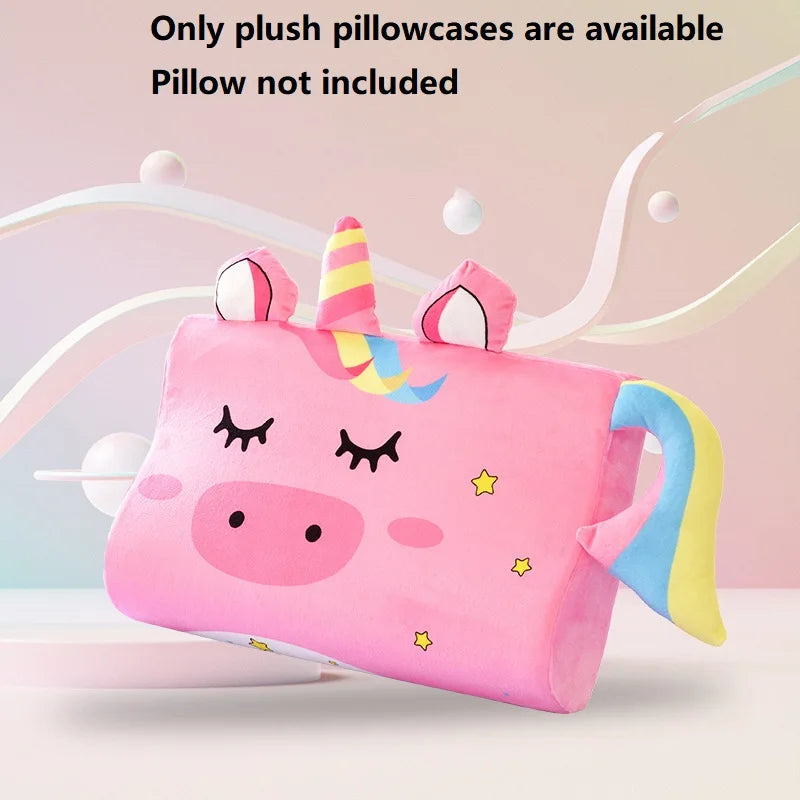 Four Seasons Baby Pillow Toddler Foam Bed Pillow Breathable Slow Rebound Baby Cartoon Neck Nursing Pillow Travel Cushion Bedding