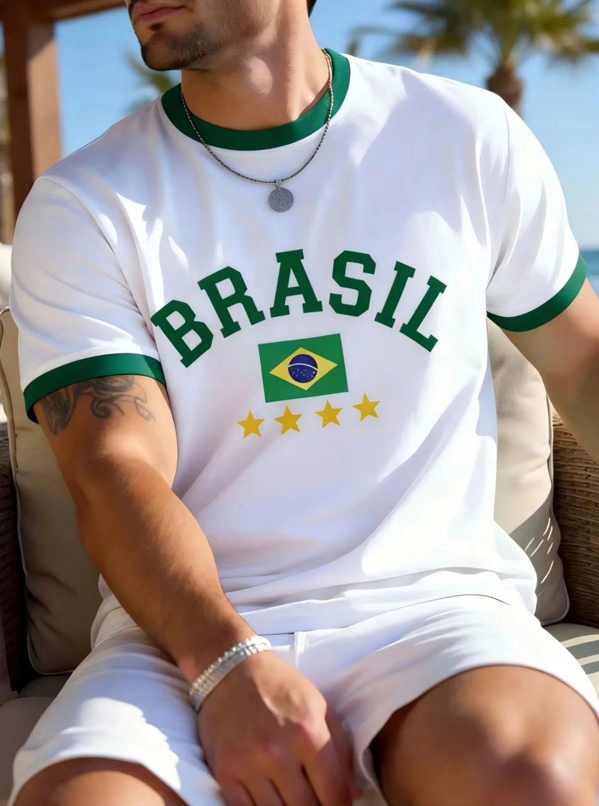 New Fashion Brasil Print T-shirt for Men Brazilian Flag Tops Summer Casual Football Jersey Breathable Quick-Drying Sports Tee