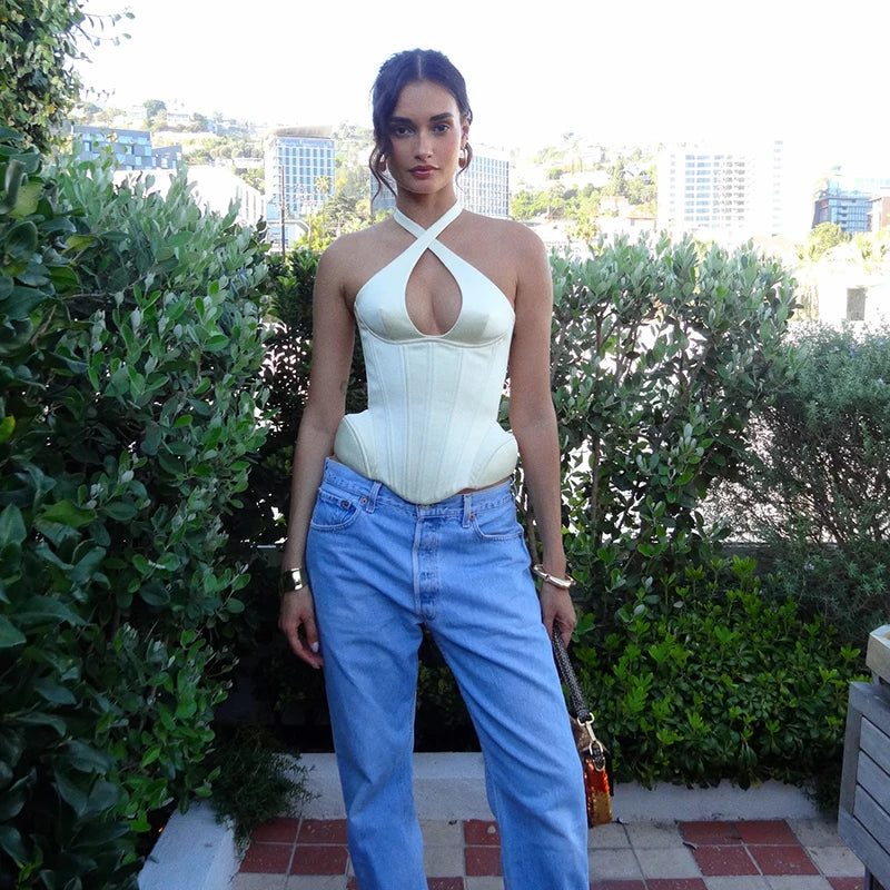 Women's Halter Lace-Up Backless Tank Top