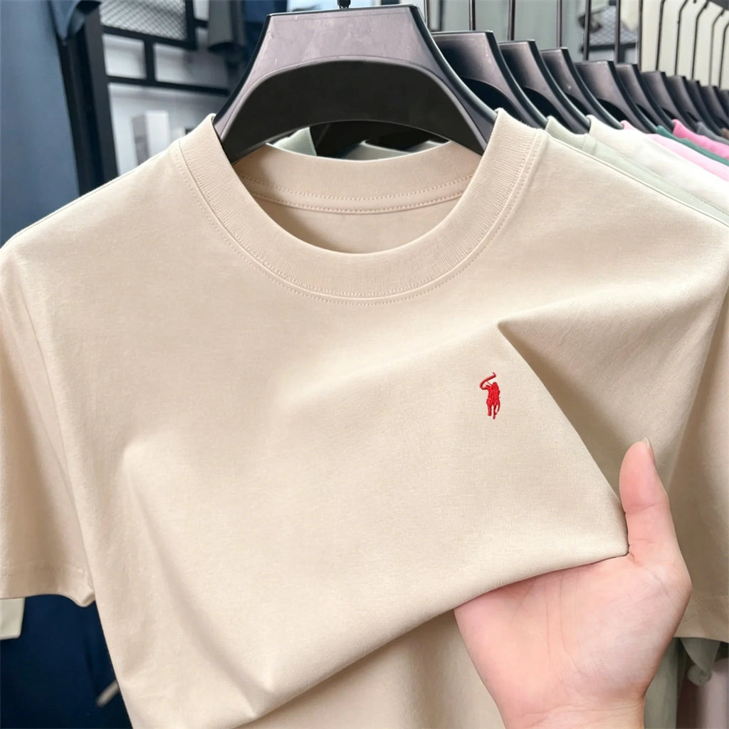 Men's Embroidered Cotton Round Neck T-Shirt