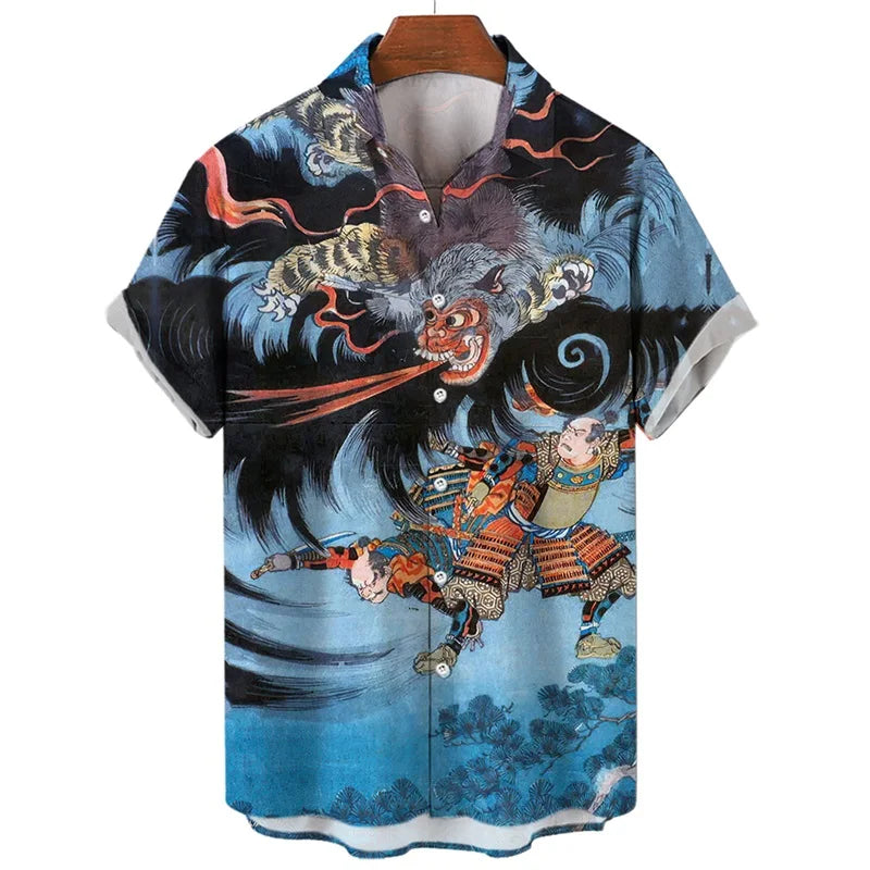 Men's 3D Tiger Dragon Hawaiian Shirt