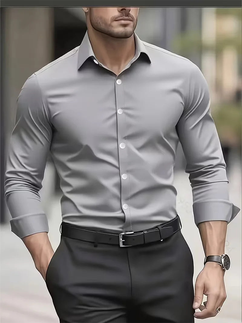 Men's Breathable Long Sleeve Formal Shirt