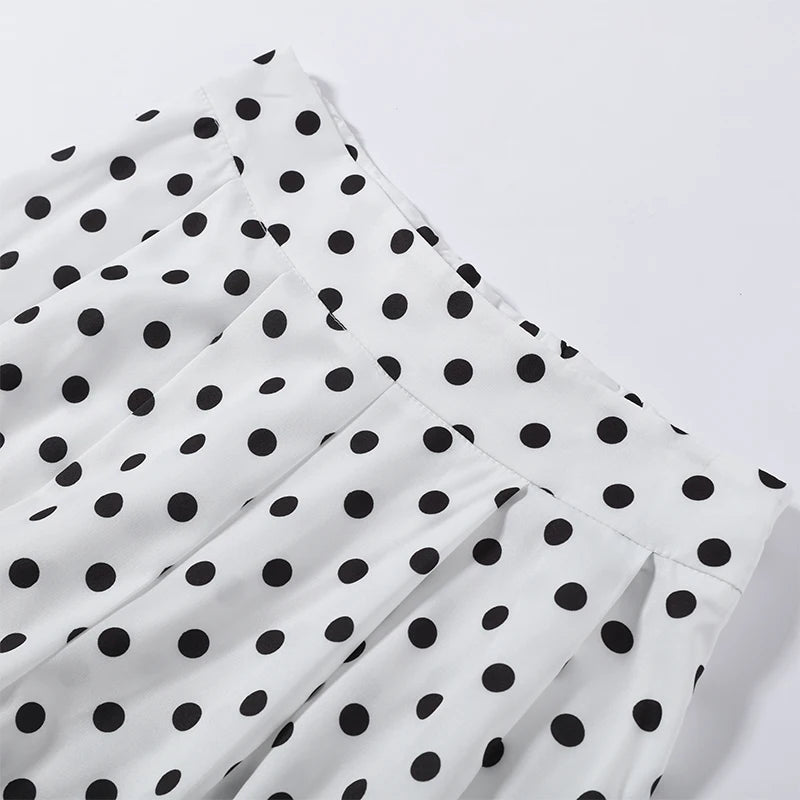 Women's Dot Shirt and Wide Leg Pants Set