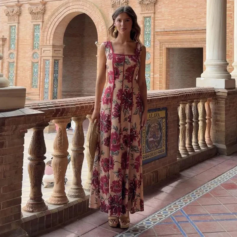 Women's Floral Sling Maxi Dress