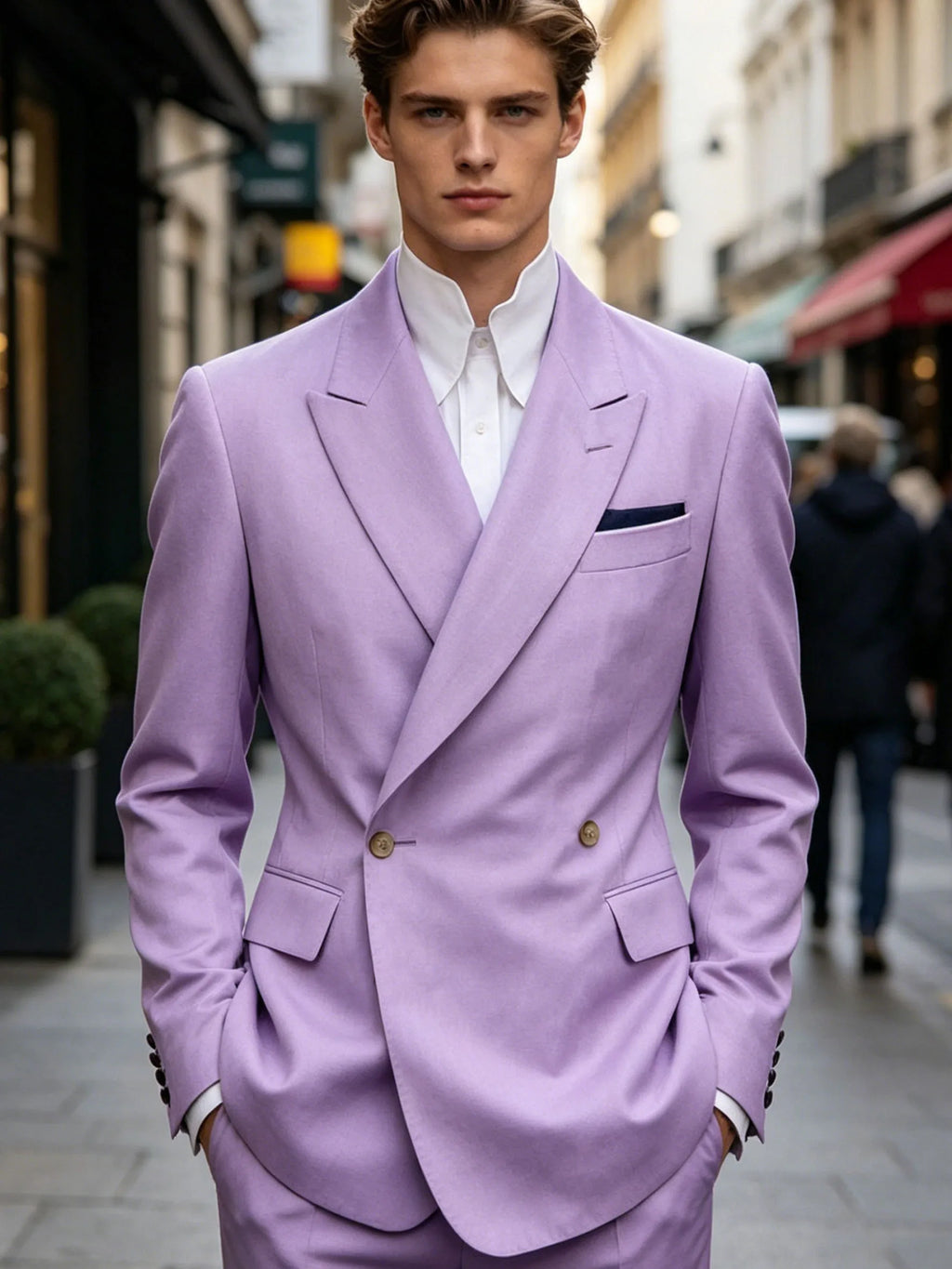 Men's Linen Double Breasted Blazer