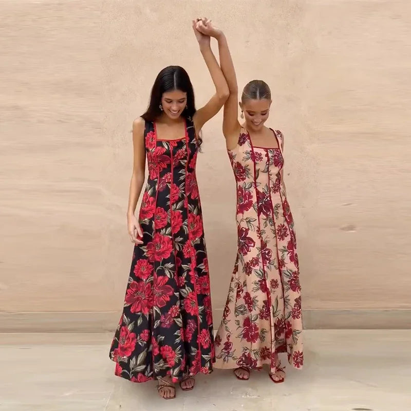 Women's Floral Sling Maxi Dress