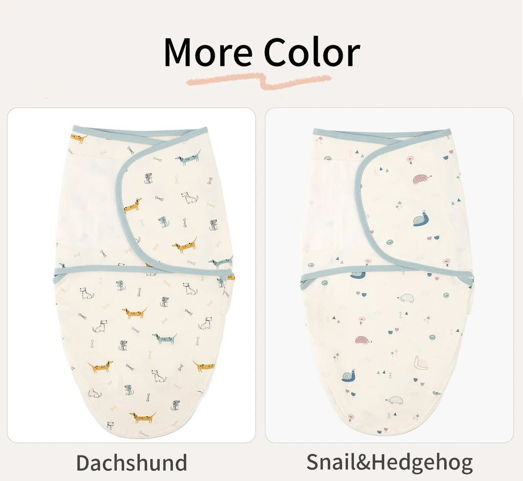 INSULAR Baby Cotton Swaddling Cloth With Caps Envelope Type Newborn Cartoon Envelope Anti-Startle Adjustable Bedding Item