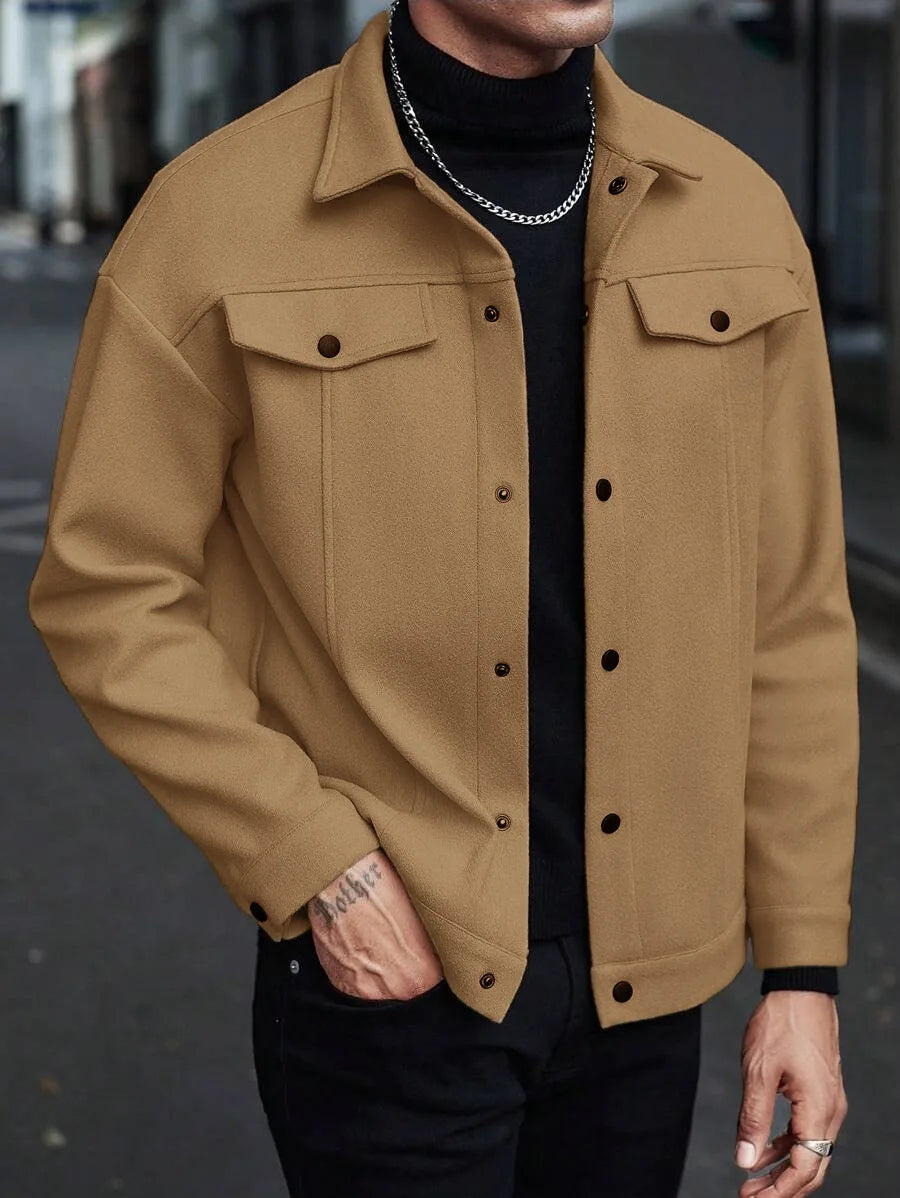 Men's Lapel Woolen Jacket