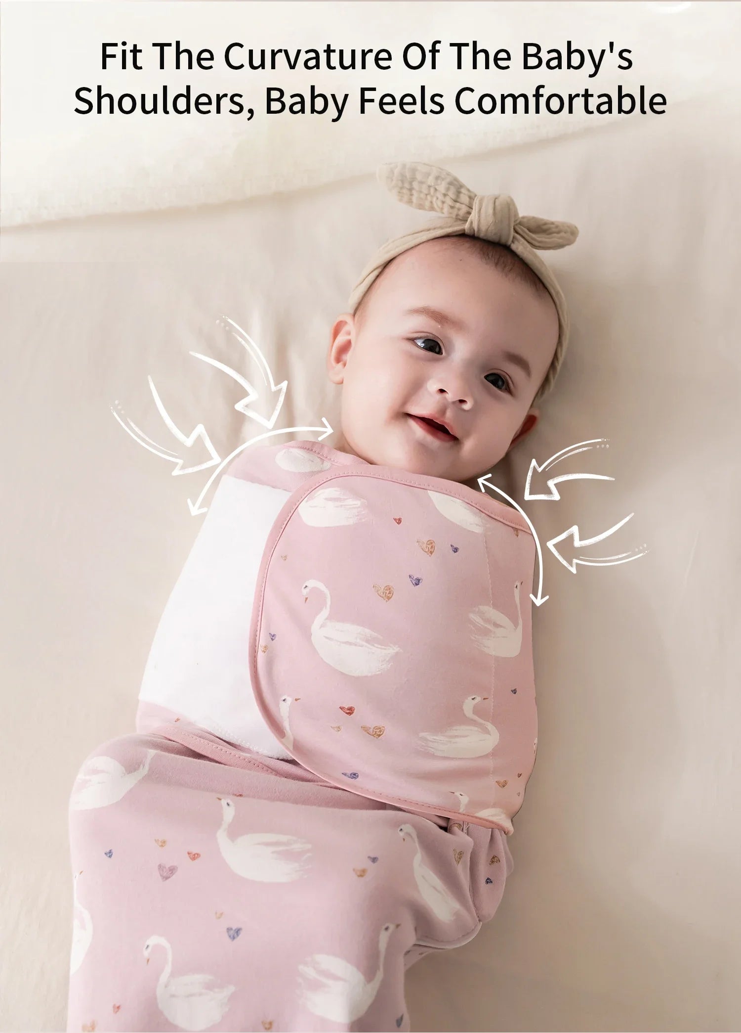 INSULAR Baby Cotton Swaddling Cloth With Caps Envelope Type Newborn Cartoon Envelope Anti-Startle Adjustable Bedding Item