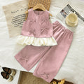 Blue Summer New Casual Girls' Clothes Round Neck Sleeveless Bow Lace Vest Princess Dress for Girls Aged 3-7 Korean Version