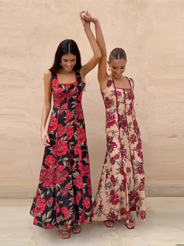 Women's Floral Sling Maxi Dress