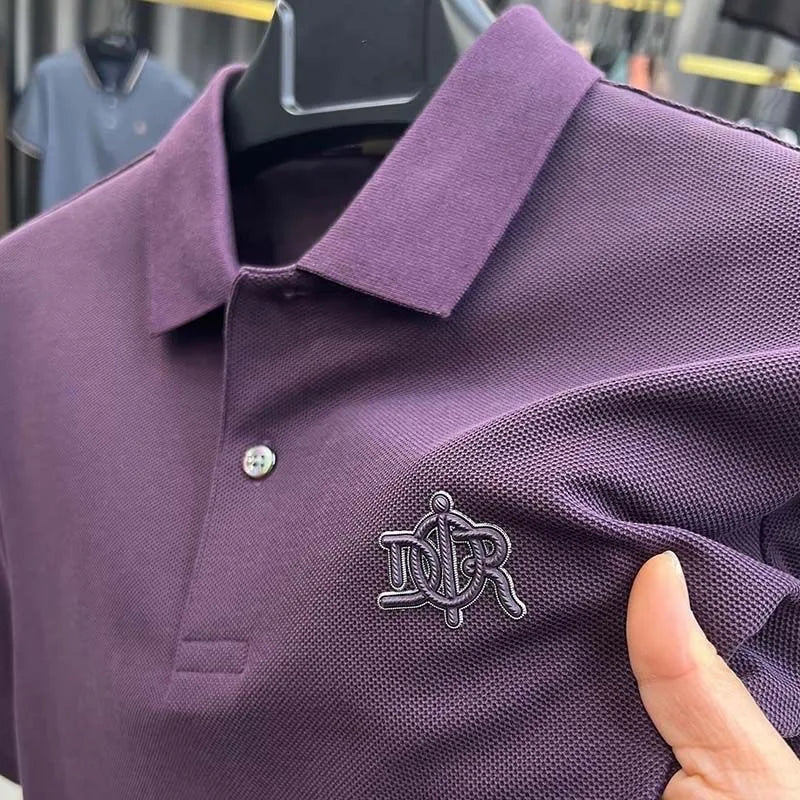 Men's Embroidered Cotton Polo Shirt