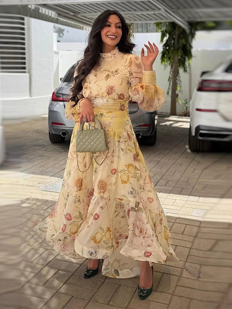 Women's Ruffle Top and Long Skirt 2-Piece Set
