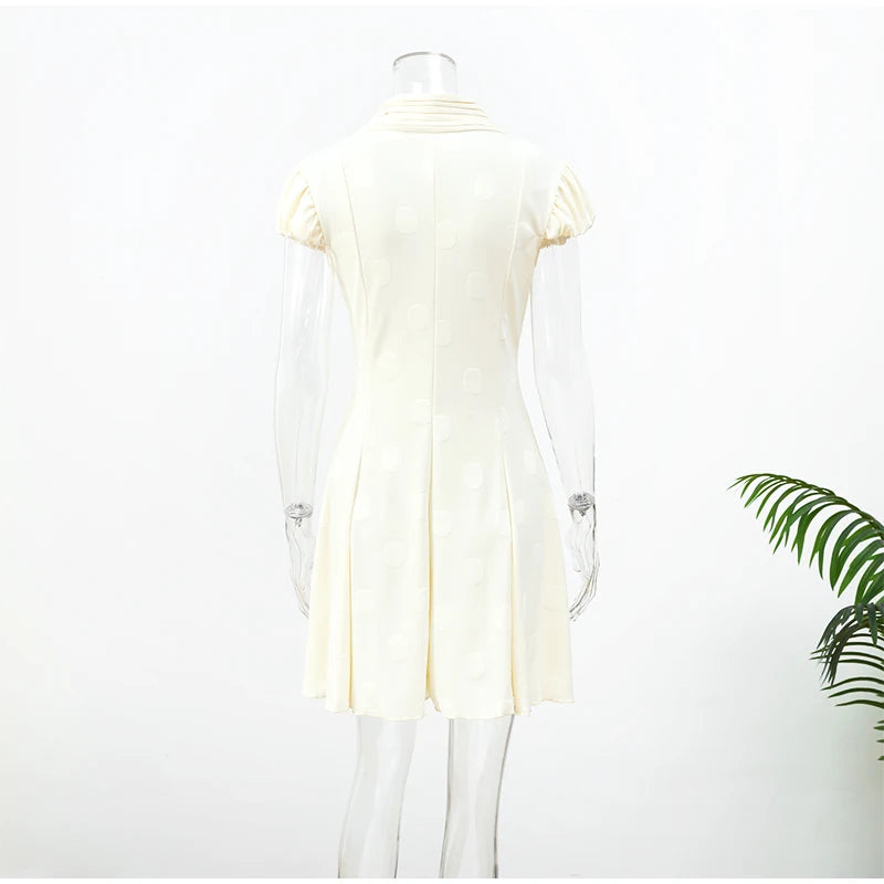 Women's Polka Dot Puff Sleeve Mini Dress