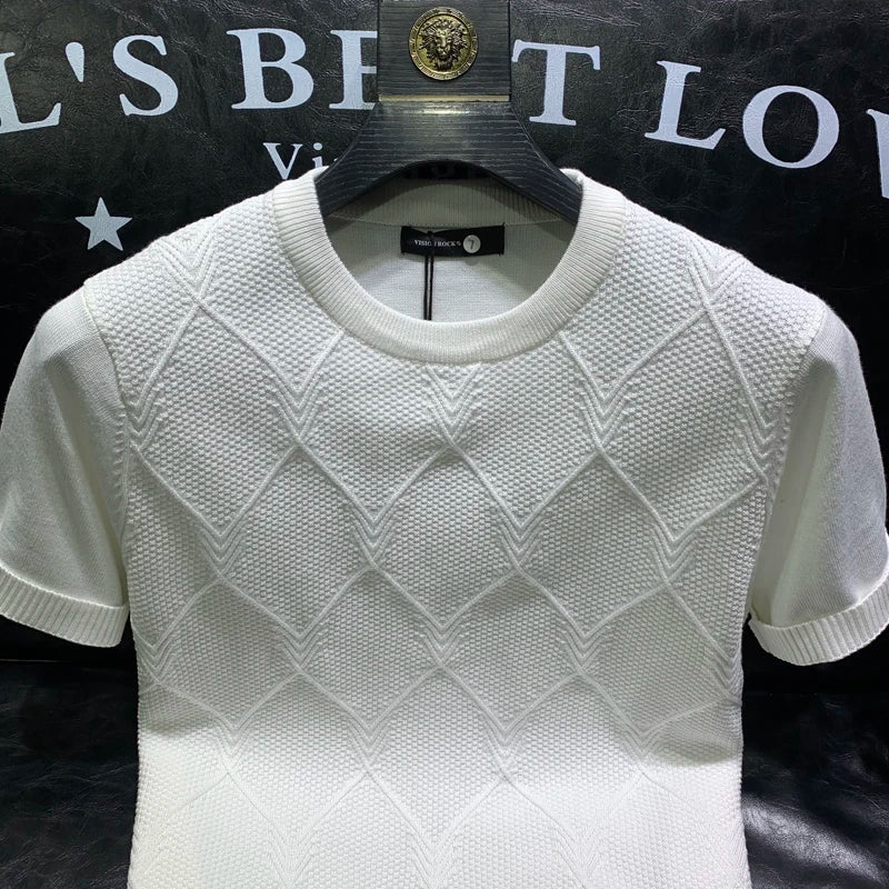 Korean Knitted Solid Color T-Shirt