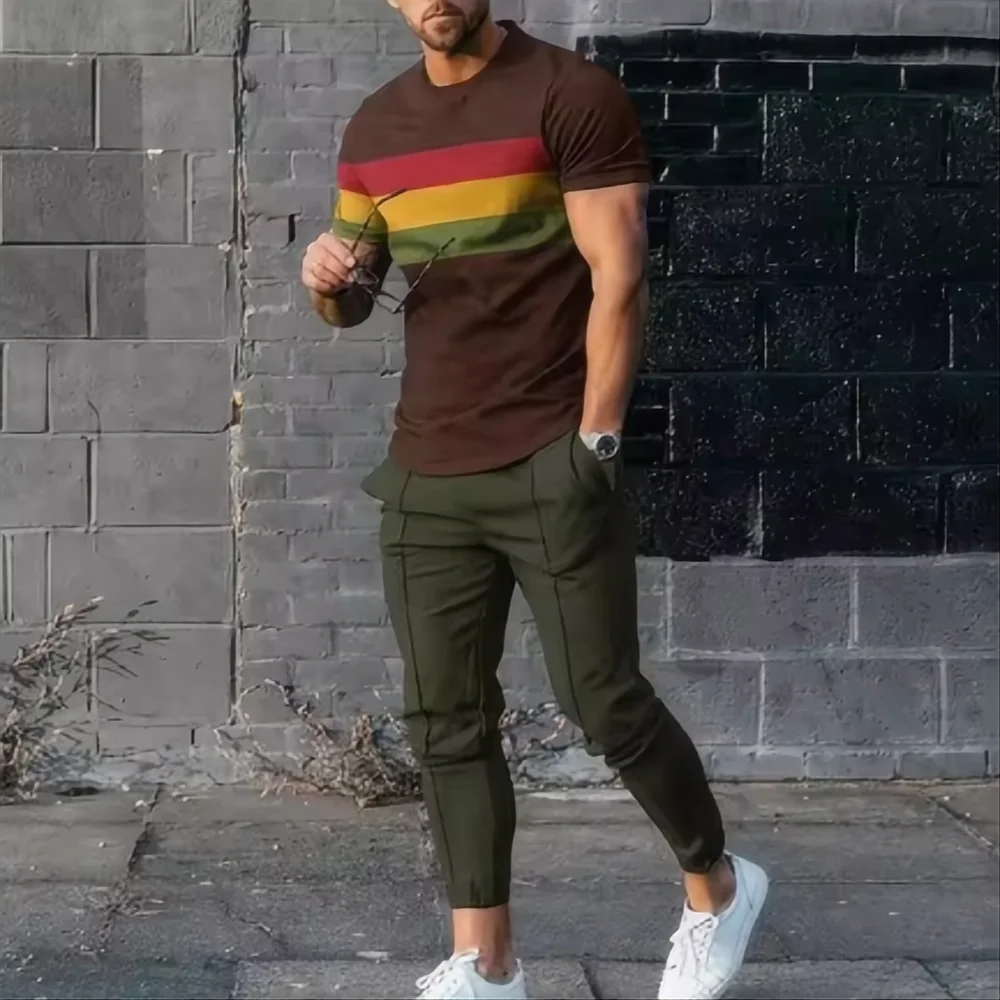 Men's 3D Print Basketball Jogging 2-Piece Set