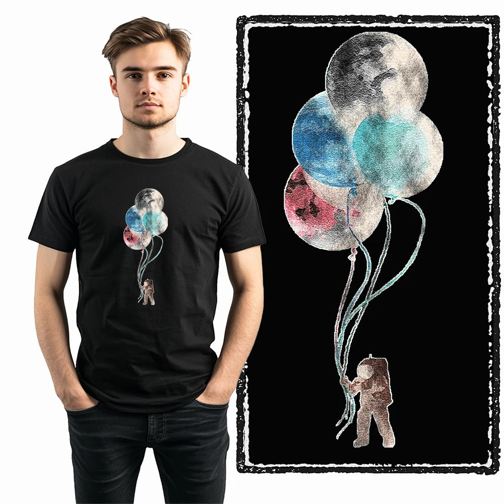 Men's Astronaut Moon Print Graphic T-Shirt