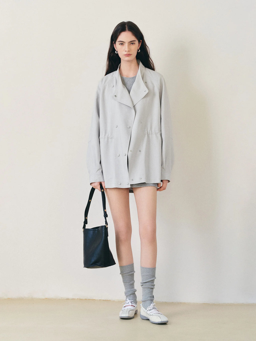 Women's Crossover Lapel Raglan Trench Coat